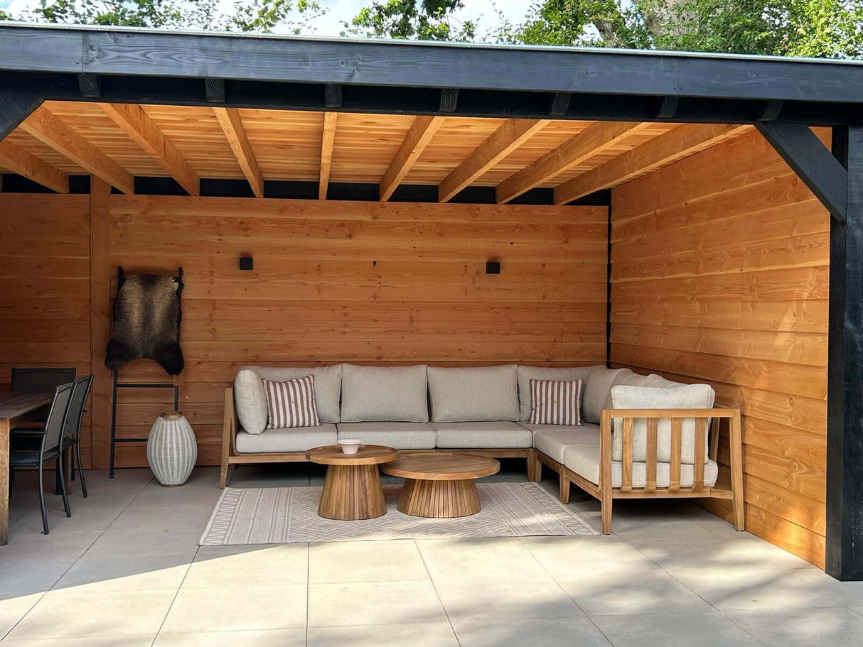 Belito Daan Lounge Koffietafelset | Ø 80 cm + 60 cm | Hoogte 30 + 45 cm | Teak