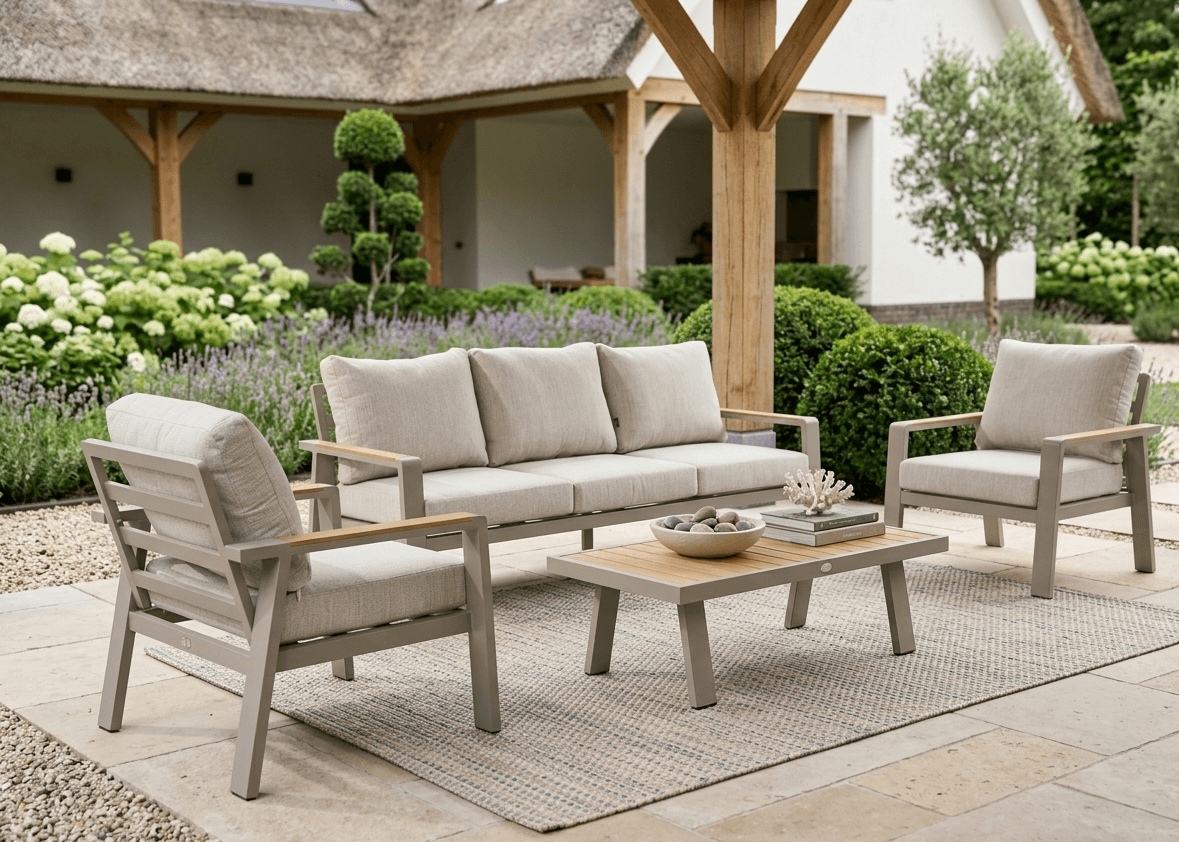 Belito Birmingham/Lotte Tuinstoel - Taupe Aluminium