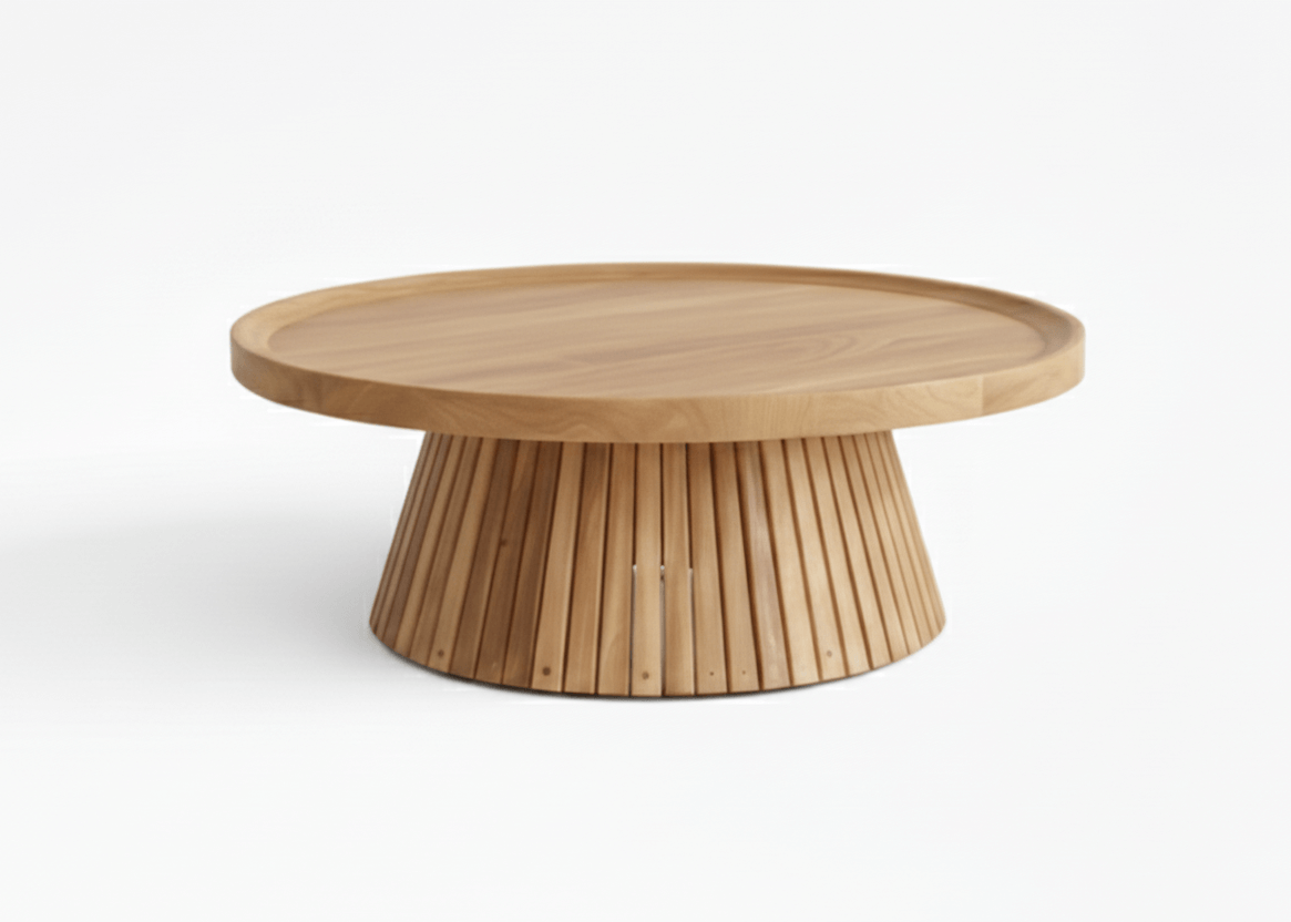 Belito_Teakhouten_koffietafel_80_cm_met_conische_poot