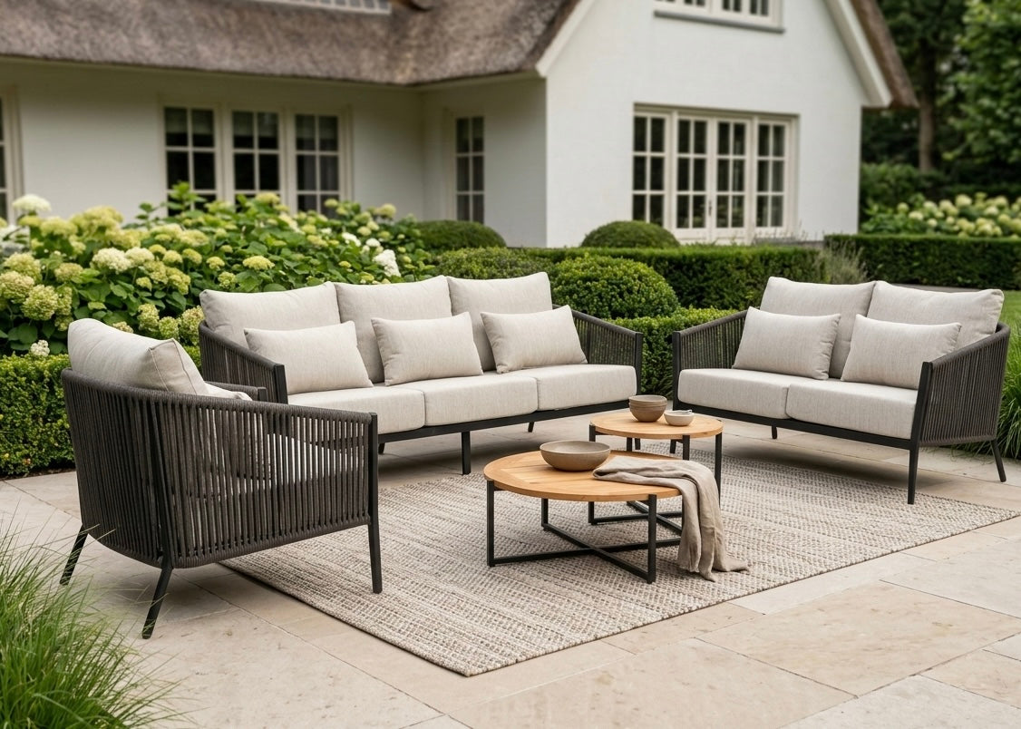 Belito Ouddorp Lounge Tuinstoel | Grey Rope | All-Weather