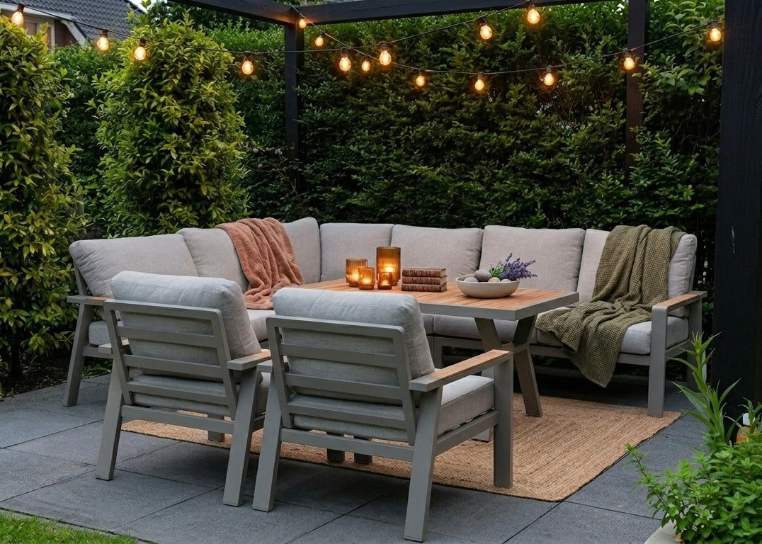 Belito Birmingham/Lotte Tuinstoel - Taupe Aluminium