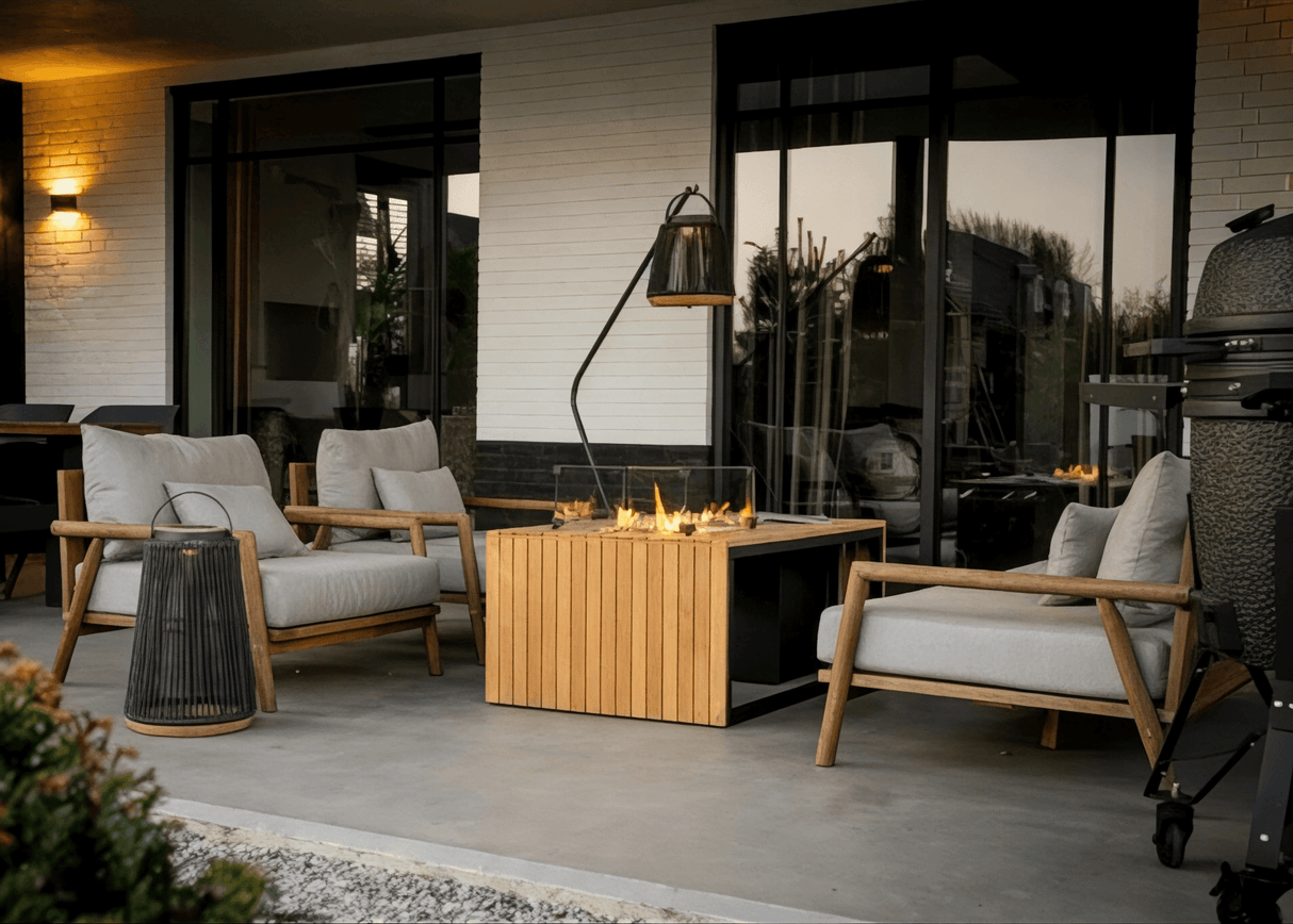 Easyfires Mida Vuurtafel 120 x 75 cm – Zwart - Inclusief Glasset en Beschermhoes