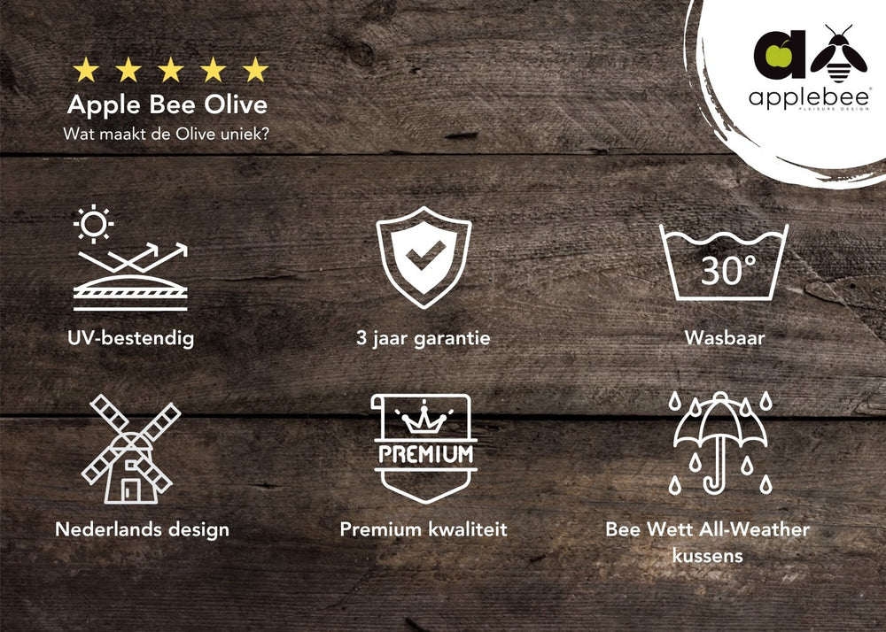 Apple Bee Olive Loungeset Coastal nr.2 - 3 delig