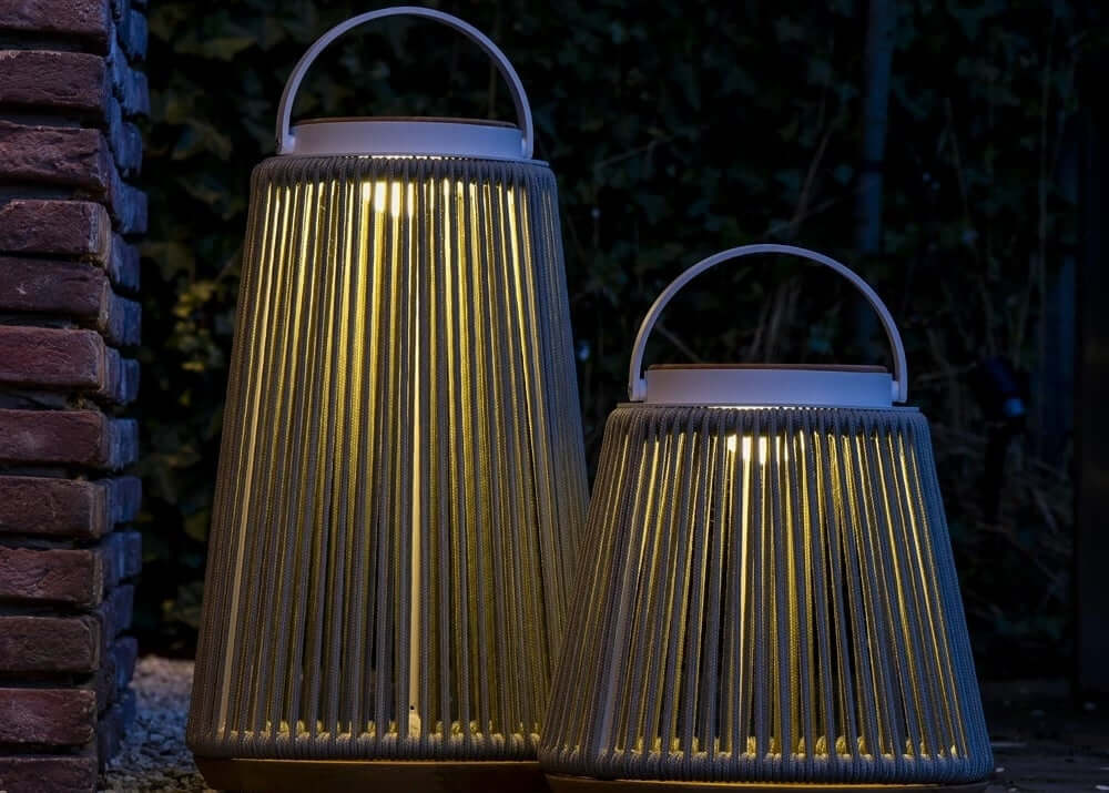 Rocca sfeerlamp tuin solar - aluminium - Rope - light grey - 56 cm