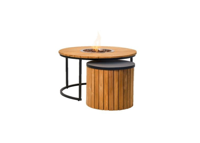 Easyfires Roundi Vuurtafel 90 cm rond – Zwart - Inclusief Glasset