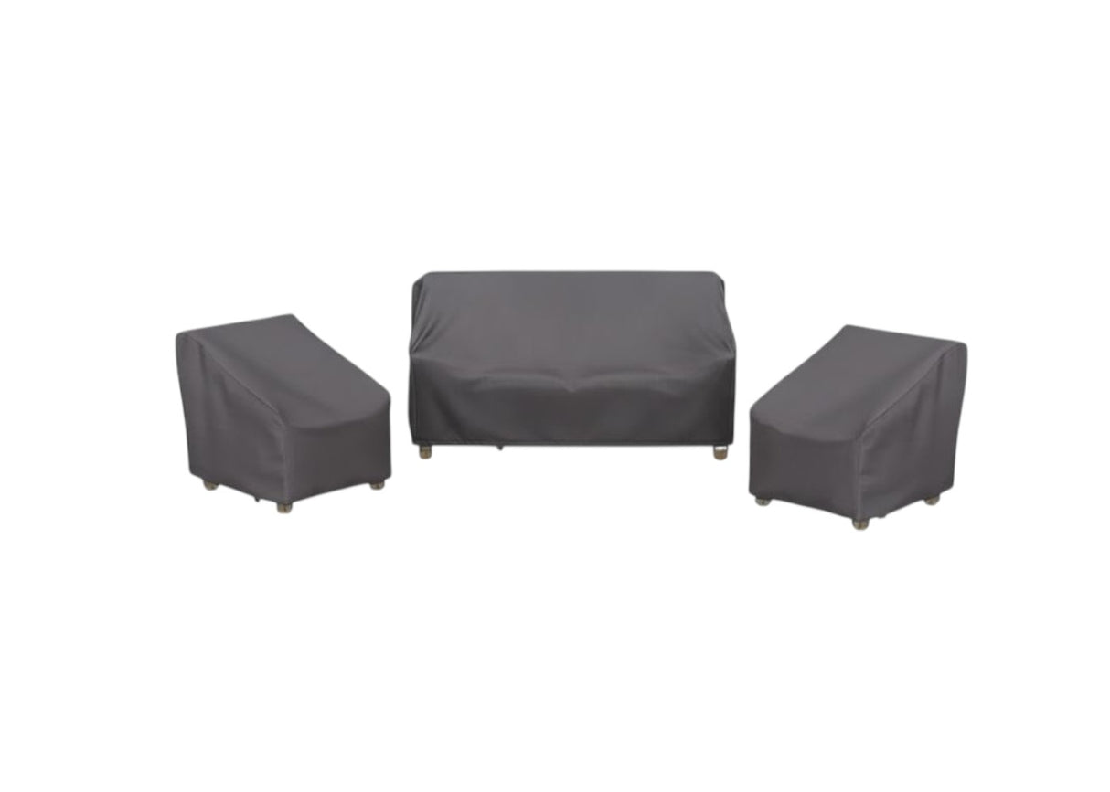 Aerocover Hoezenpakket 3-delig - Bank 180 x 90 x 85 cm + 2x Stoel 85 x 85 x 90 cm - Zwart