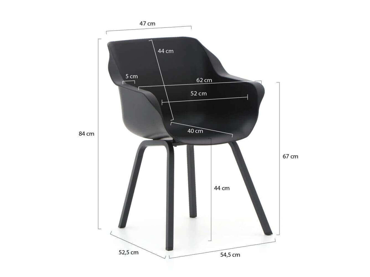 Hartman/Belito®teak dining tuinset 100cm 5-delig stapelbaar - Old grey Belito