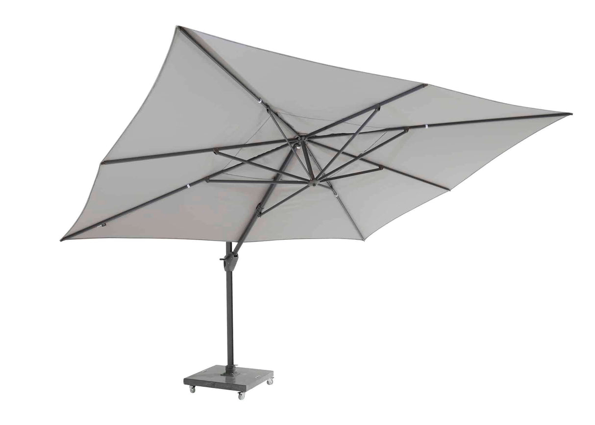 4Seasons Hacienda Zweefparasol 300x400cm - Charcoal Frame Mid Grey Doek