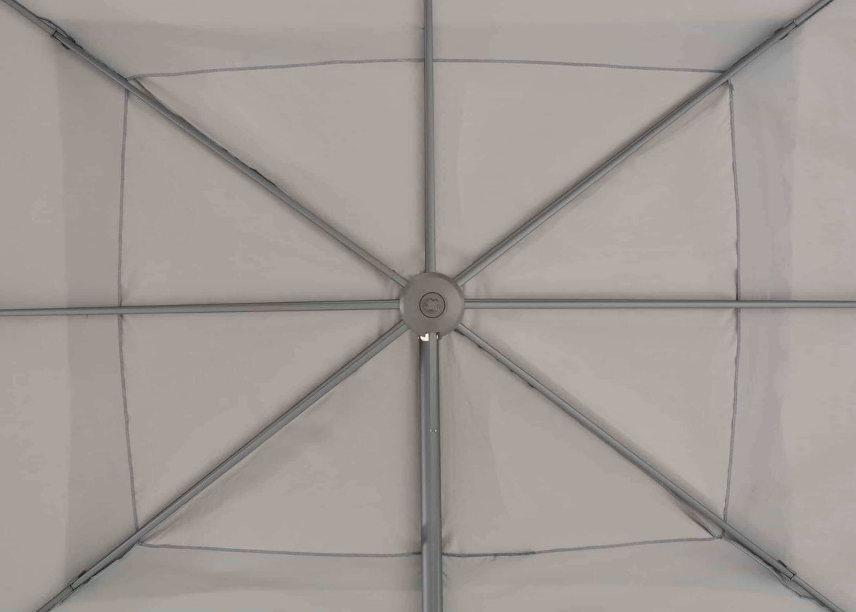 4Seasons Hacienda Zweefparasol 300x400cm - Charcoal Frame Mid Grey Doek