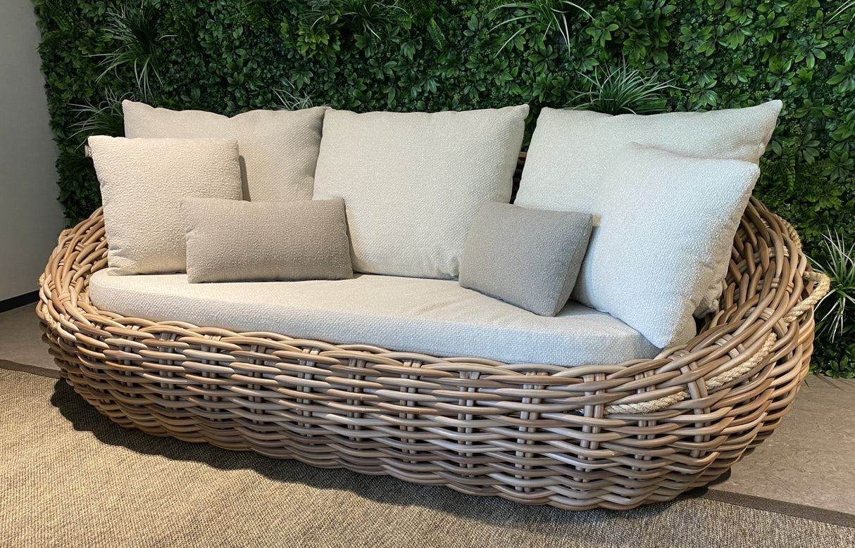 Apple Bee Cocoon 3-zits Loungebank – Mokka – 236 cm – BEE WETT®