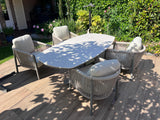 Apple Bee Bora Bora | Zanzibar Low Dining set | Sintered Stone 220cm | 5 Delig