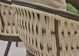 Detail Apple Bee Murni: Sand rope vlechtwerk rond het Bronze aluminium frame