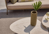 Apple Bee Pulau lounge tuintafels set van 2, Champagne onderstel met organisch HPMS Cream blad