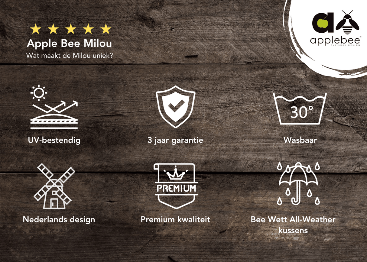 Apple Bee Milou Dining Tuintafel 240cm Teak Naturel