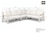 Belito Lotte Loungeset Hoekbank Nr. 2 | Taupe Aluminium | 288 x 220 cm | 6-persoons