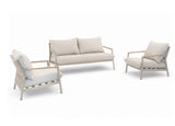 Belito Julia Stoel-Bank Loungeset 3-delig | Taupe | Aluminium & Rope | Bank + 2 Stoelen