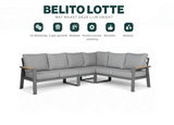 Aluminium Loungeset Hoekbank - Antraciet Frame - Belito Lotte - 4 -delig
