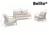 Belito Julia Chair-Sofa Lounge Set 5-piece | Taupe | Aluminum & Rope | 4-5 Persons | Daan table set