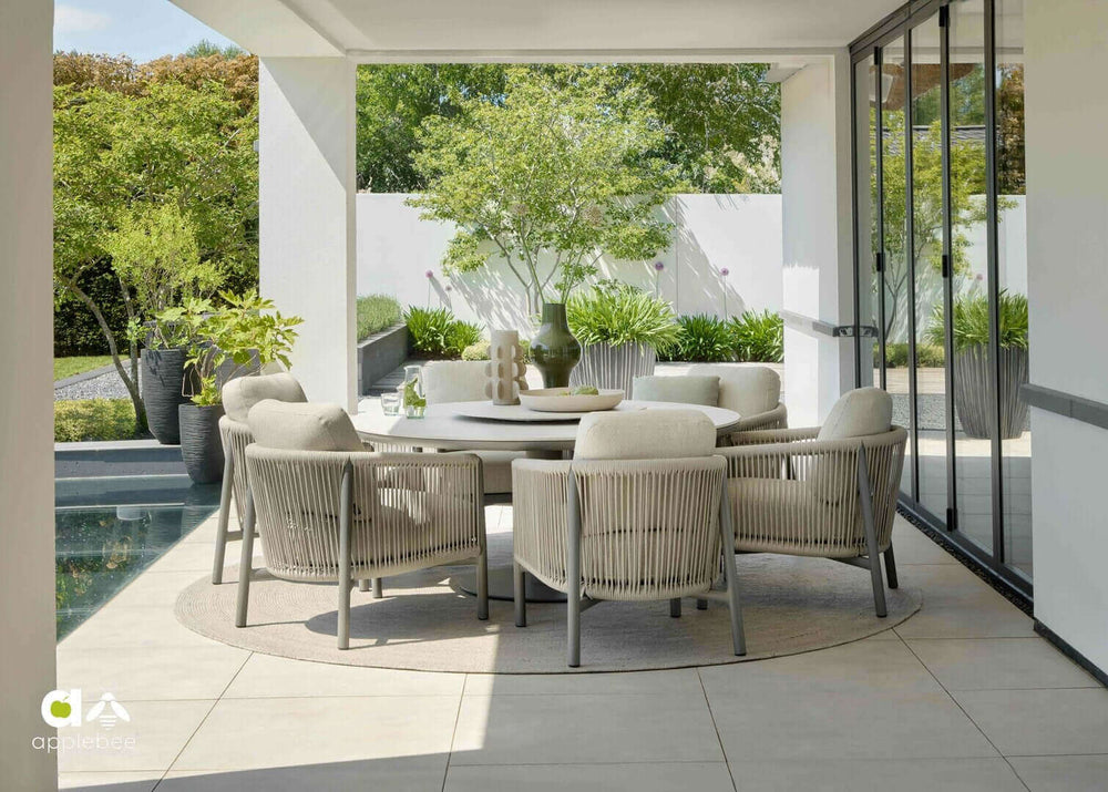 Apple Bee buitenkleed Swirl Ø300 cm - Taupe