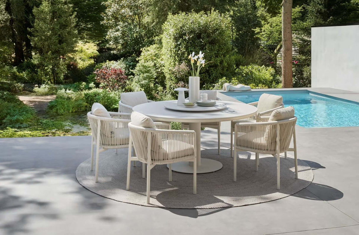 Apple Bee Melville dining tafel Ø140cm Sintered Stone - Oyster