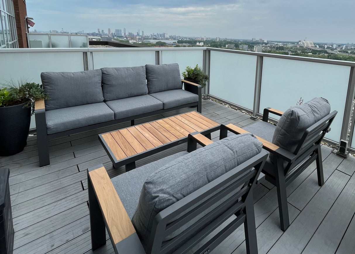 Aluminium Stoel-Bank Loungeset - Antraciet - Belito Birmingham