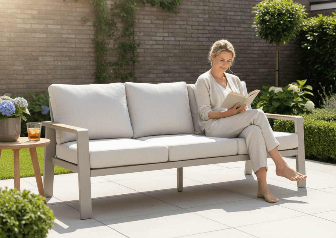 Belito Birmingham Tuinbank - Taupe Aluminium - 211 cm - 3-persoons