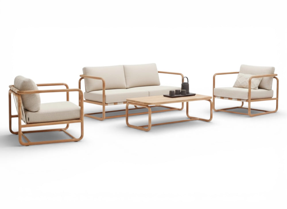 4-persoons Apple Bee Dolce Stoelbank Loungeset – 4-delig – Teak