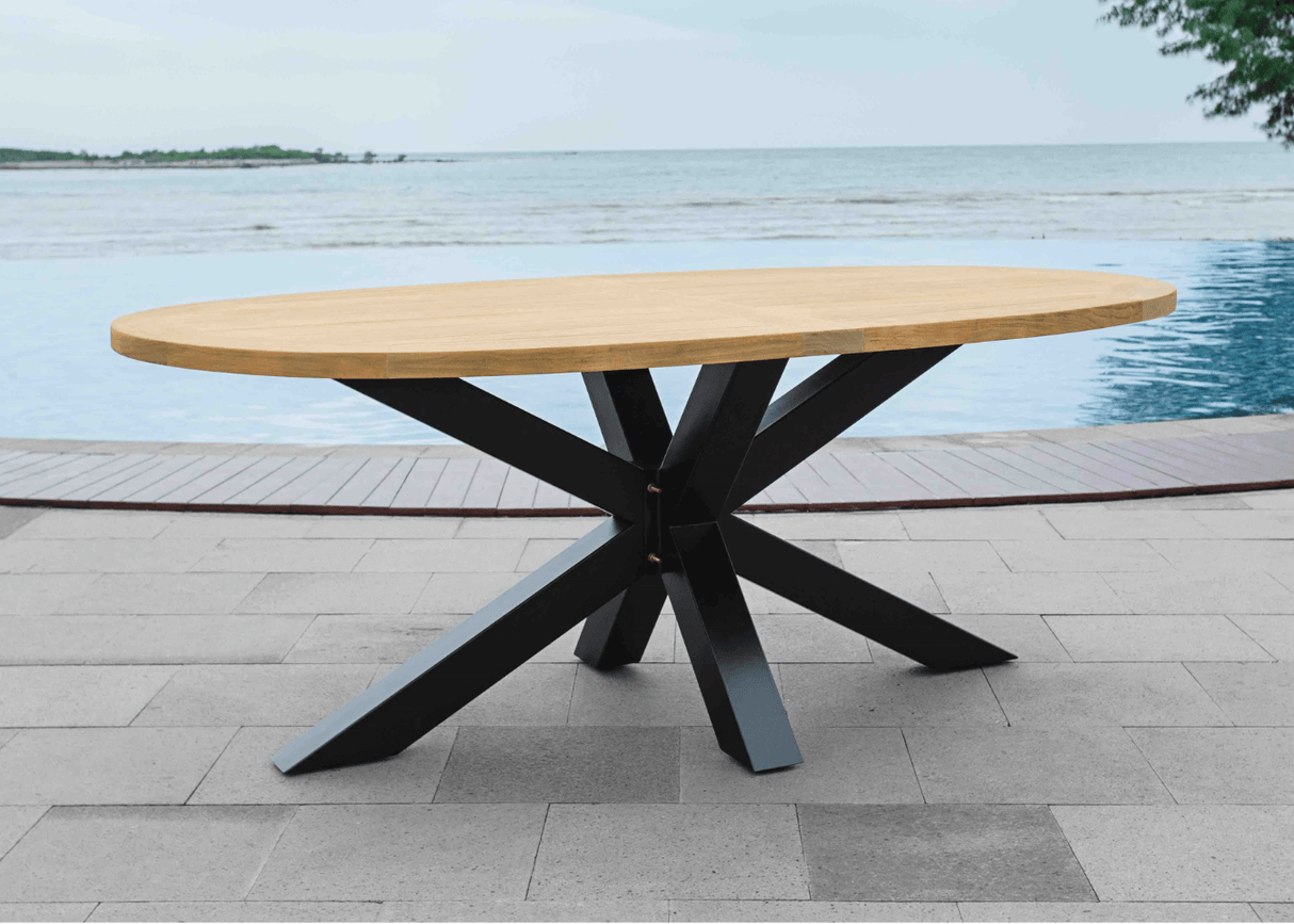 Belito Mees Teakhouten ovale tuintafel 200x110cm