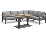 Belito Lotte/Birmingham Verstelbare Tafel | Antraciet | Teak | 138 x 80 cm