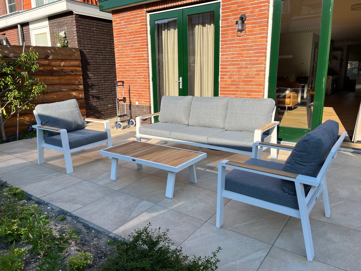Aluminium Stoel-Bank Loungeset - Wit - Belito Birmingham