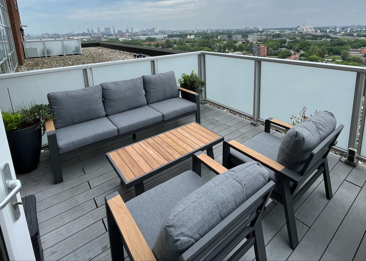 Tafel Birmingham loungeset - antraciet