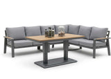 Belito Lotte Loungeset Hoekbank Nr. 10 Verstelbare Tafel | Antraciet Aluminium | 288 x 220 cm | 6-persoons