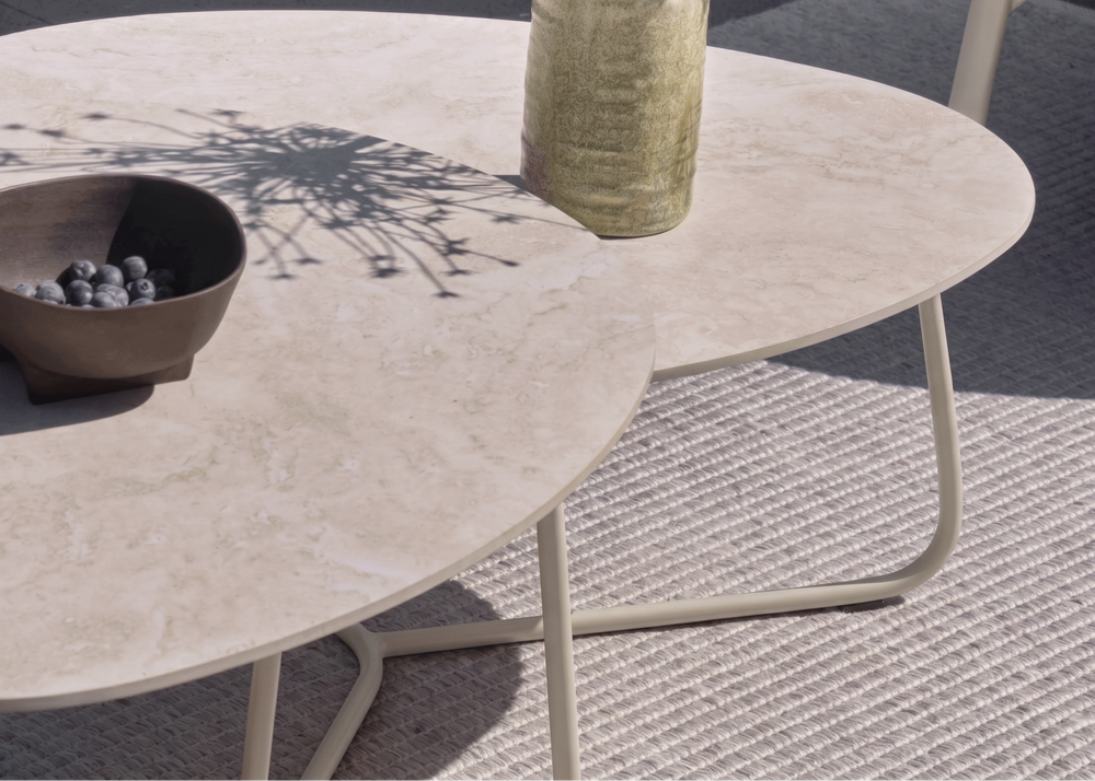 Apple Bee Pine Key Lounge Table Set | Set of 2 | 79x63 cm | Oyster