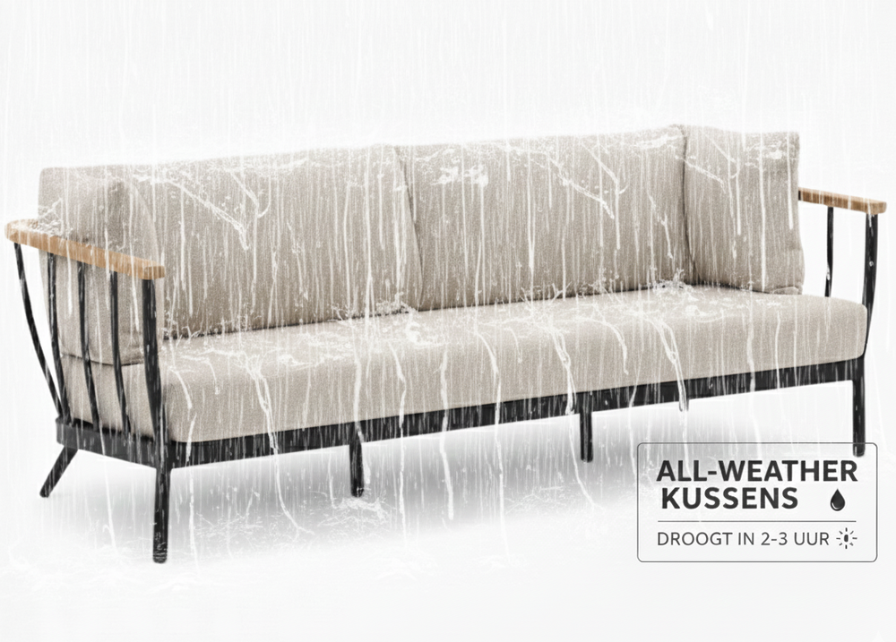 Apple Bee Condor Lounge Tuinbank 217 cm - Zwart