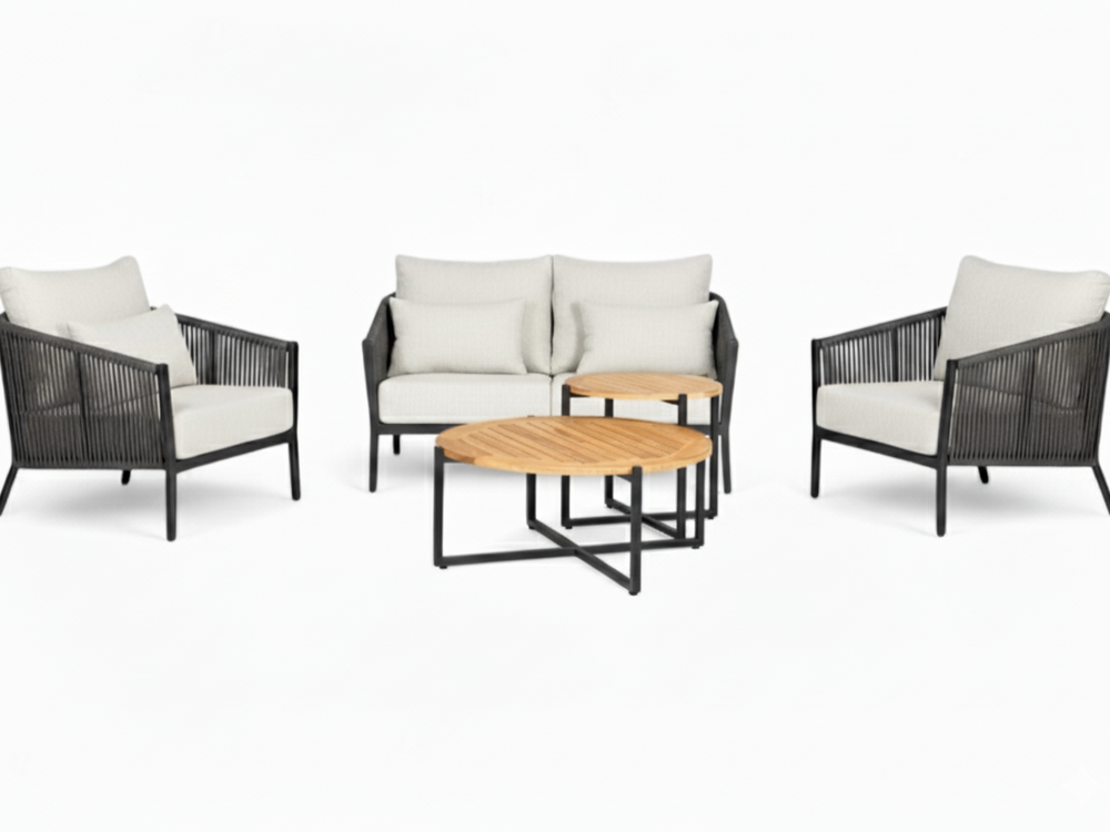 Aluminium Stoel-Bank Loungeset - Rope - Belito® Ouddorp - All-Weather - Nr.5