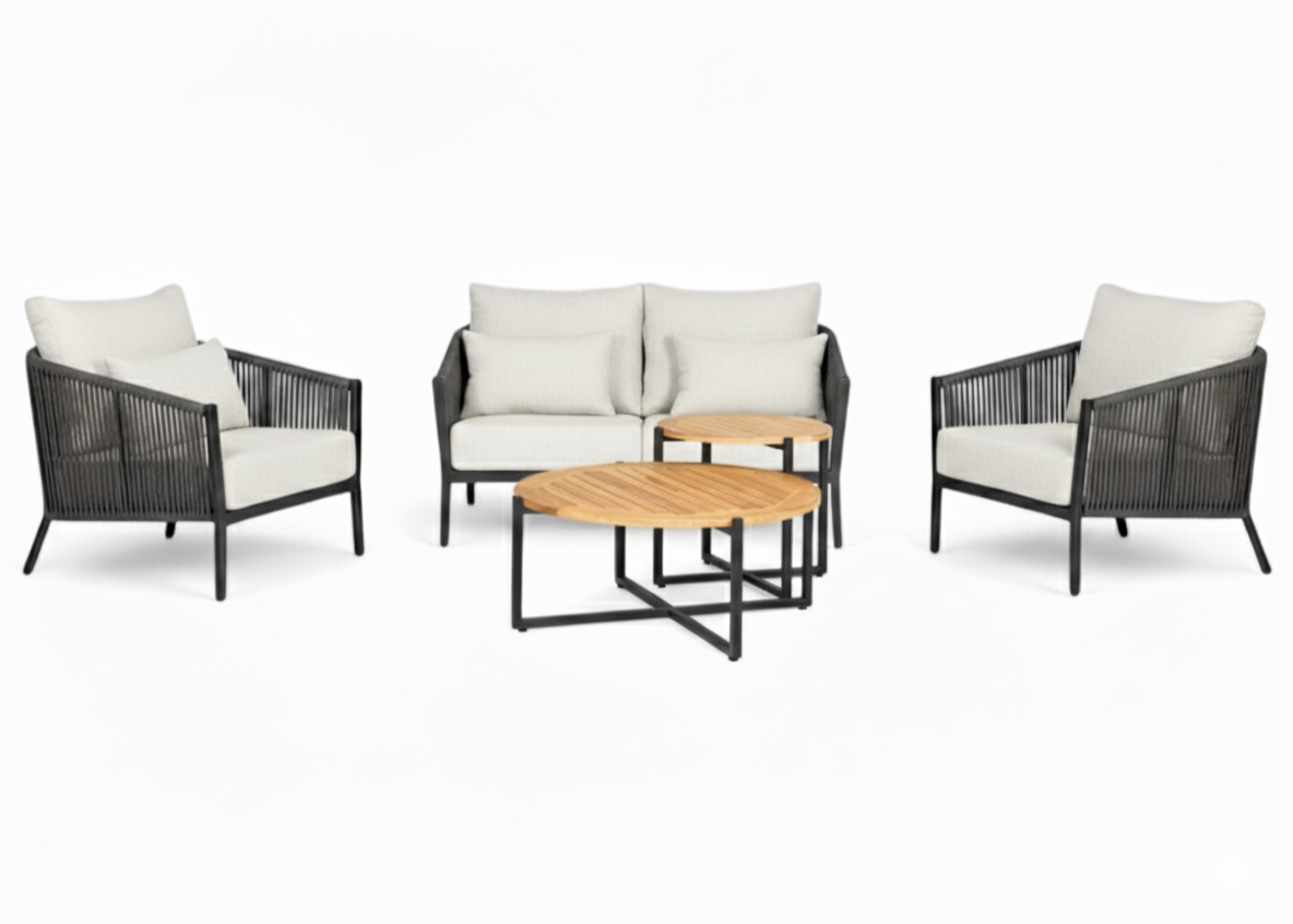 Aluminium Stoel-Bank Loungeset - Rope - Belito® Ouddorp - All-Weather - Nr.5