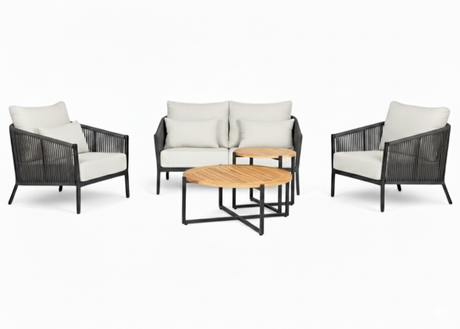 Aluminium Stoel-Bank Loungeset - Rope - Belito® Ouddorp - All-Weather - Nr.5
