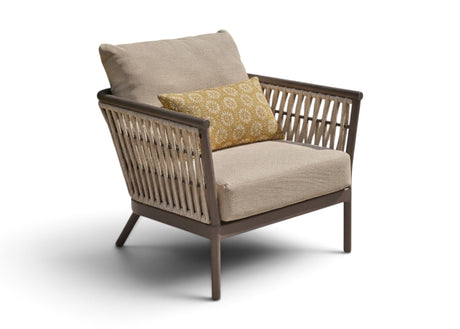 Apple Bee Murni loungestoel in Bronze aluminium met Sand rope