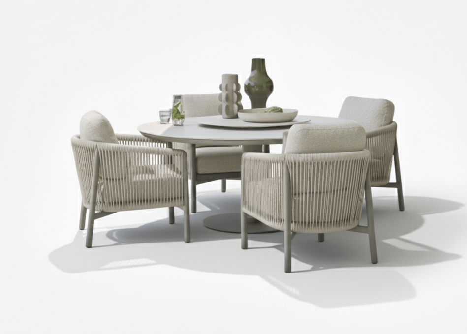 Apple Bee Bora Bora low diningset 5 delig taupe