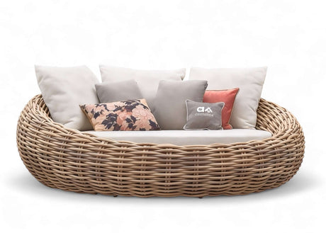 Apple Bee Cocoon loungeset met kussens, Ø 220 cm trendy lounge dagbed, perfect voor buitengebruik.