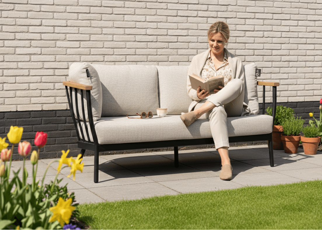 Apple Bee Condor Lounge Tuinbank 150 cm - Zwart