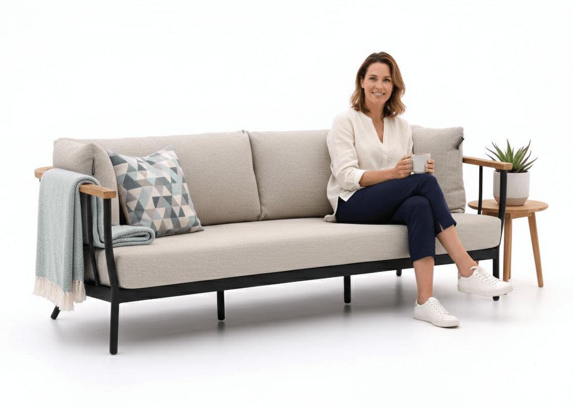 Apple Bee Condor Lounge Tuinbank 217 cm - Zwart