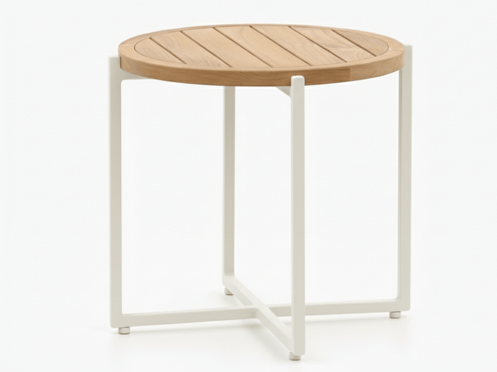 Apple Bee Condor koffietafel 54 cm Oyster - aluminium rond blad