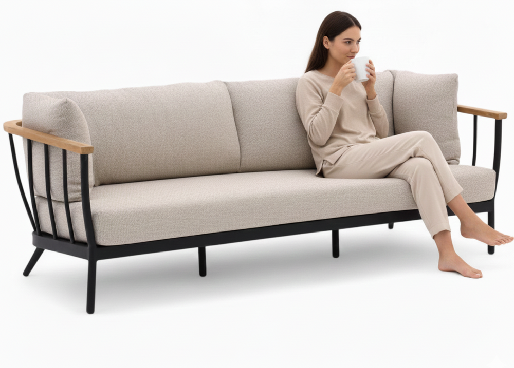 Apple Bee Condor Lounge Tuinbank 217 cm - Zwart