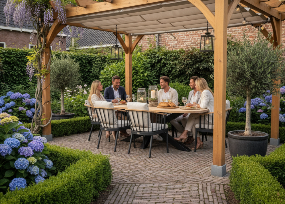 Apple Bee Condor Dining Tuinset 6 persoons - 200 cm Ovaal - Aluminium Onderstel