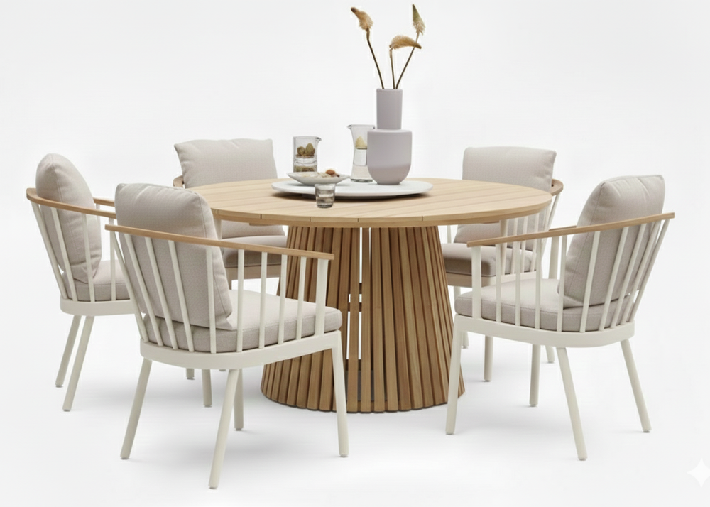 Apple Bee Condor/Belito Daan Tuinset | 6-delig | Oyster & Teak