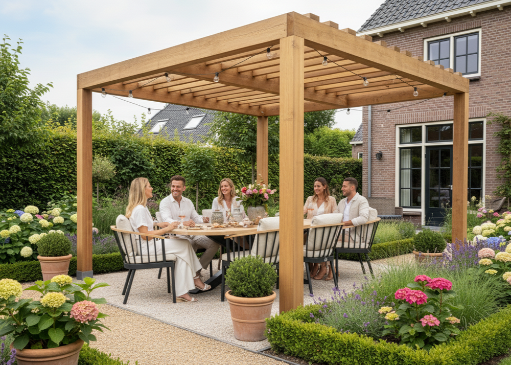 Apple Bee Condor Dining Tuinset 6 persoons - 200 cm Ovaal - Aluminium Onderstel