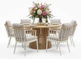 Apple Bee Condor/Belito Daan ronde tuinset 7-delig Oyster - 150 cm diameter