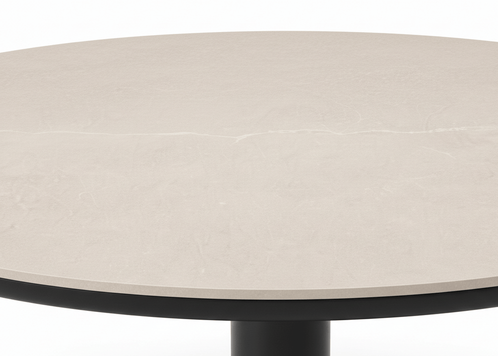 Apple Bee Melville dining tafel Ø160cm Sintered Stone - Black