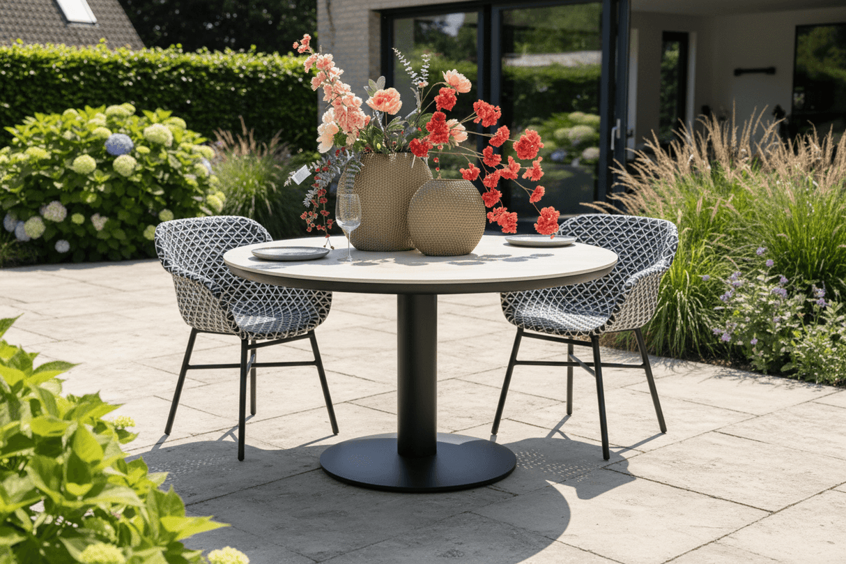 Apple Bee Melville dining tafel Ø160cm Sintered Stone - Black